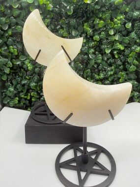 Flashy Moonstone Moon on Stand